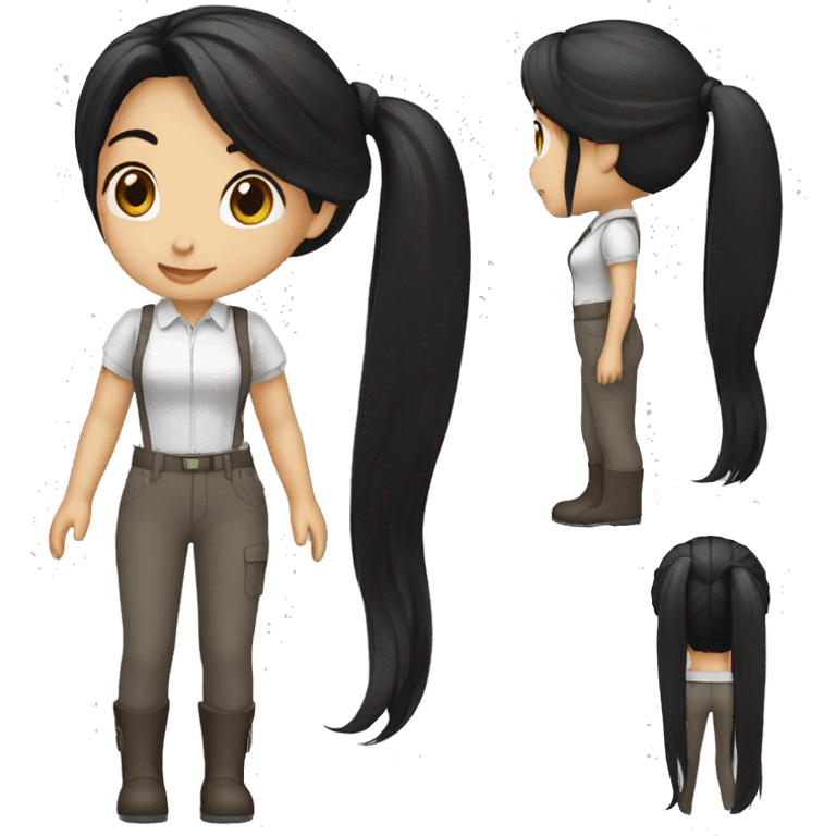 engineer girl long black hair emoji