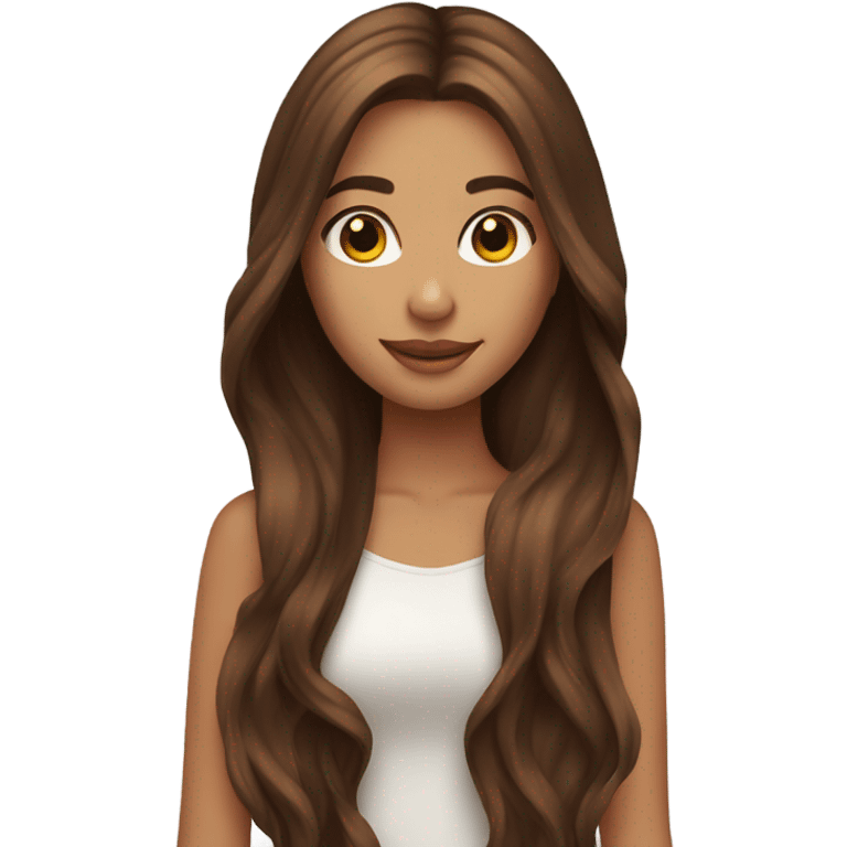 Pretty model with long brown hair emoji