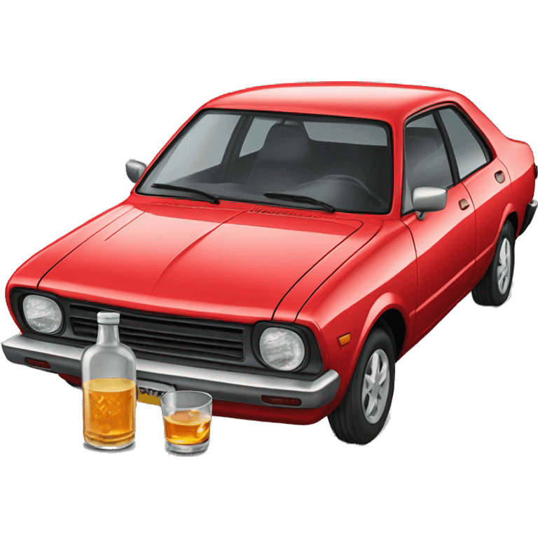 red toyota corolla and vodka emoji