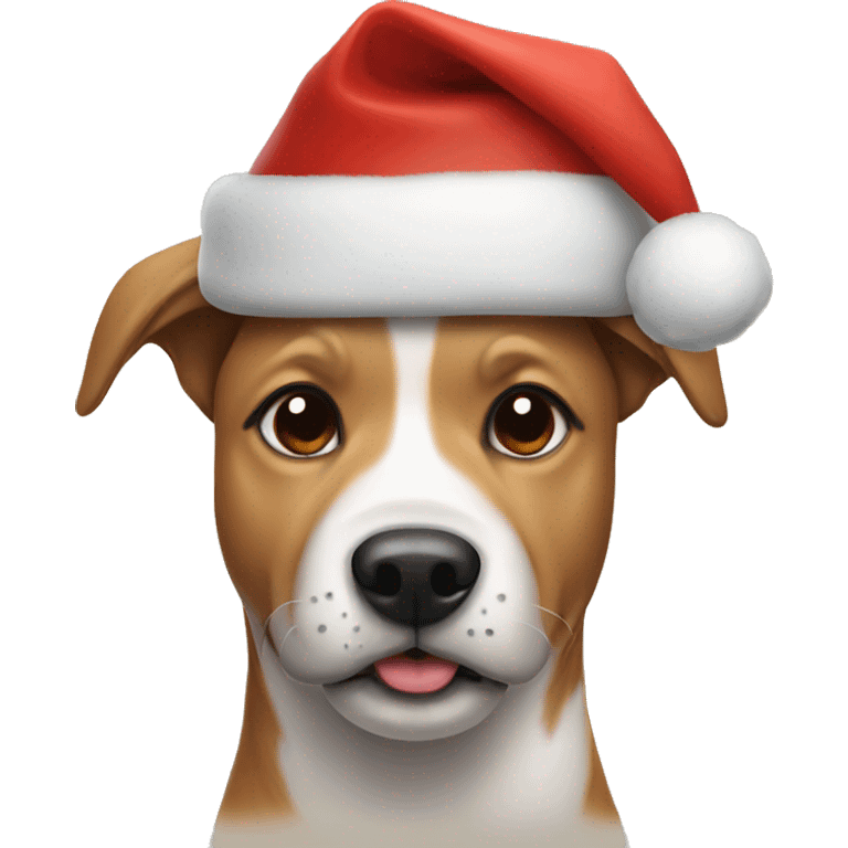 Dog with Christmas hat emoji