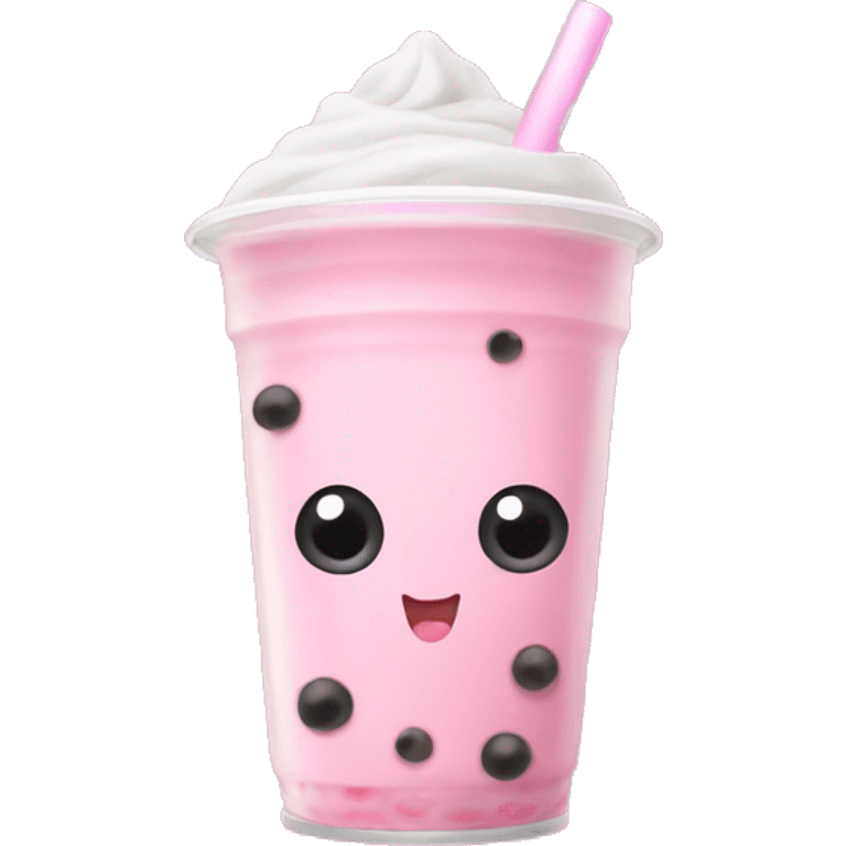 Baby pink bubble tea emoji