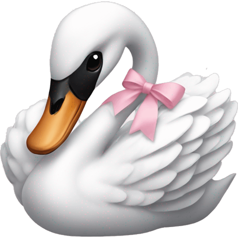 swan with light pink bow emoji