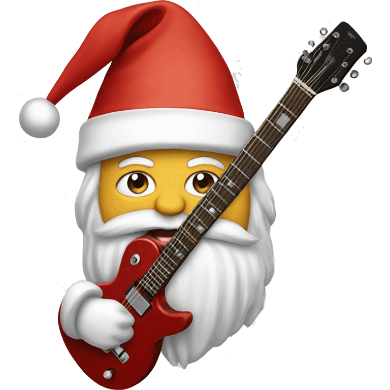 santa claus with electrick guitar emoji