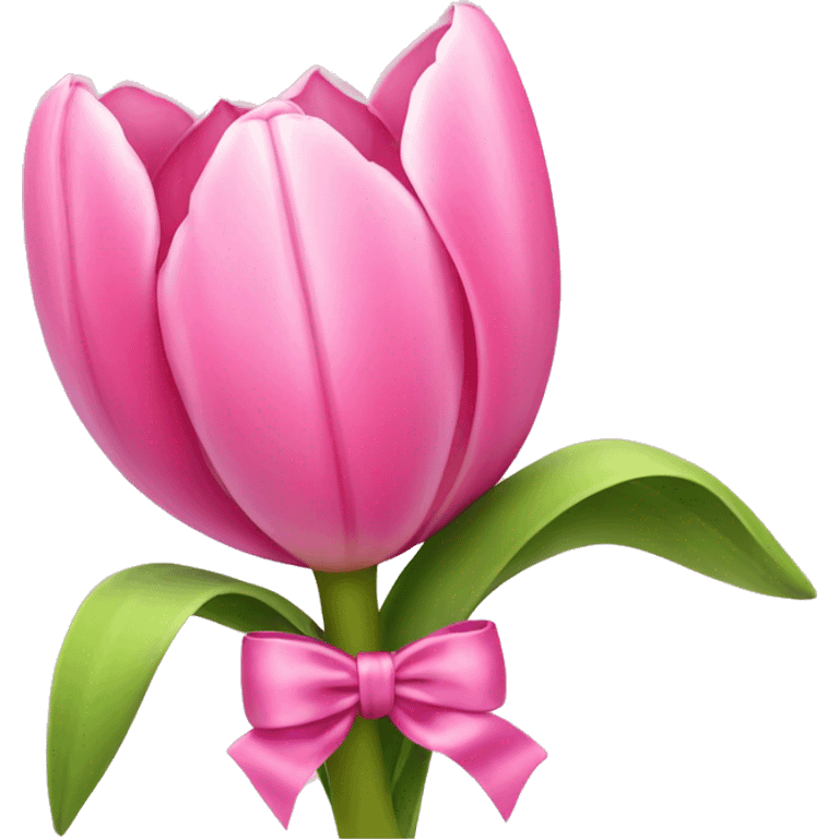 Pink tulips with a bow emoji