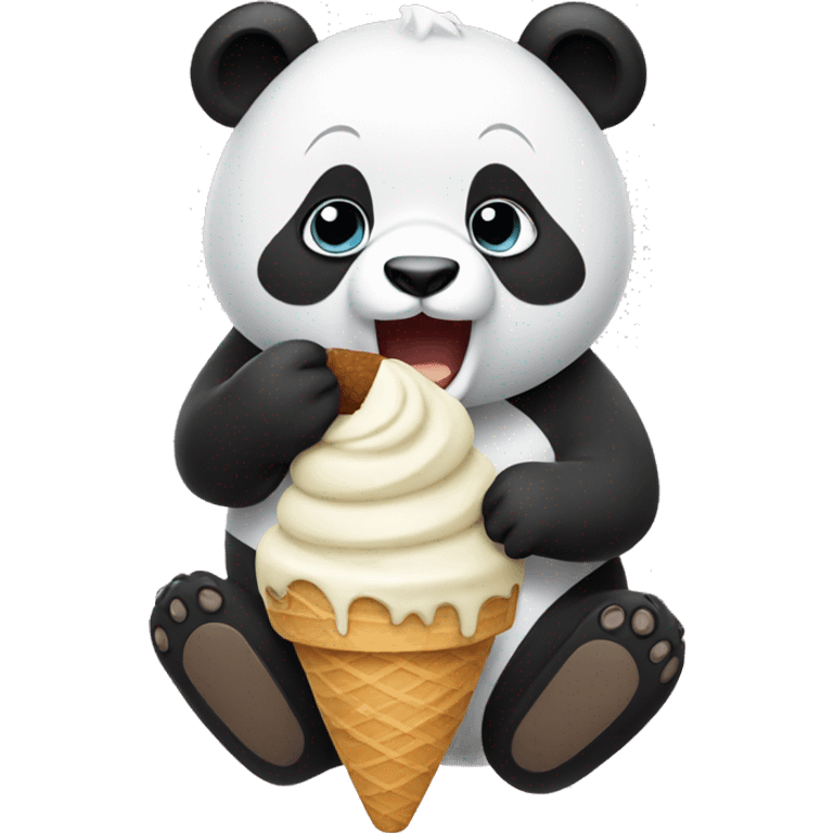 Panda eating ice cream emoji