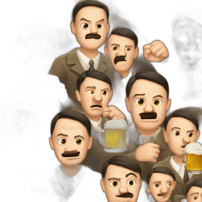 Hitler with beer emoji