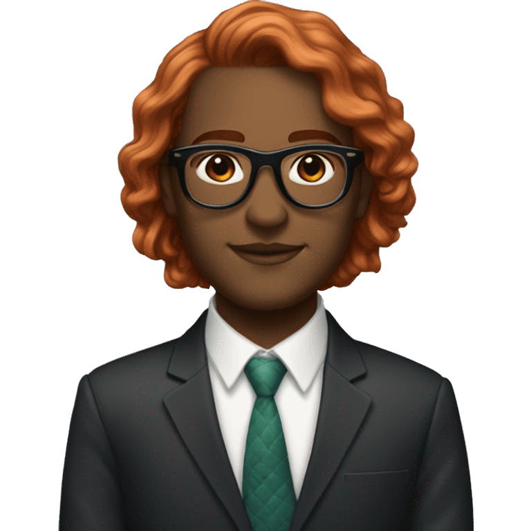 Professional with Tortoise Shell glasses Auburn highlighted hair who likes mermaids emoji