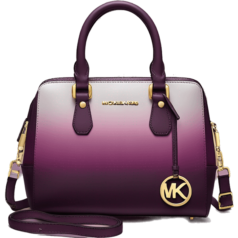 Realistic isolated plum purple to wine color ombre michael kors satchel purse.  emoji