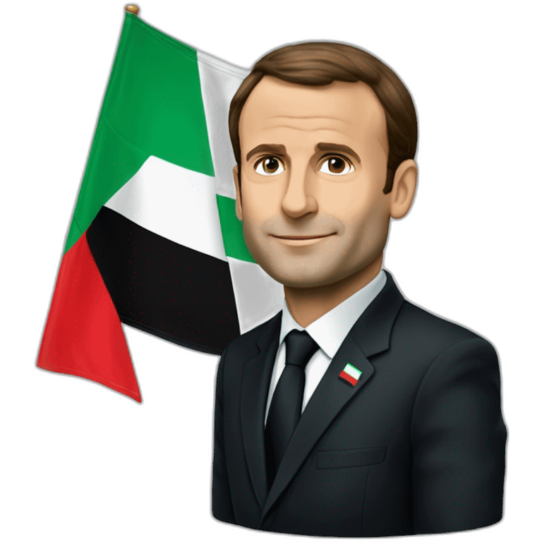 Macron avec le drapeau de la palestine emoji