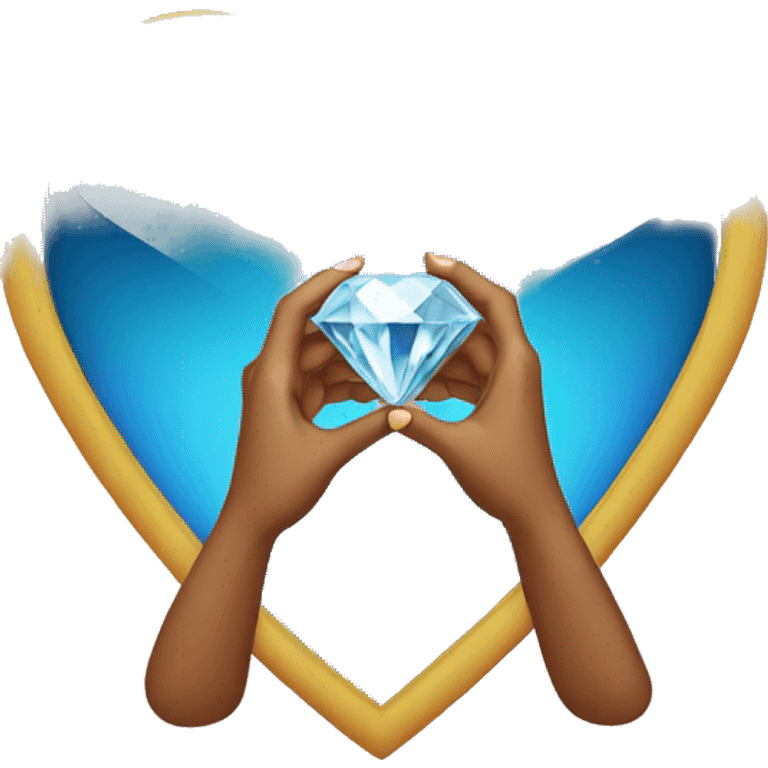 Heart holding diamond rings  emoji