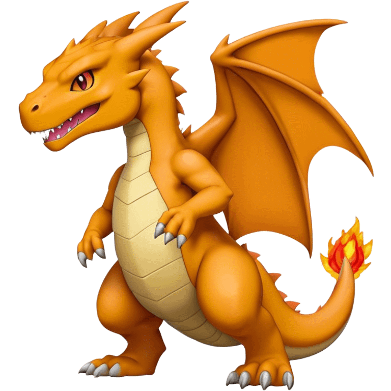 Cool edgy Agumon-Charizard-Digimon, full body  emoji