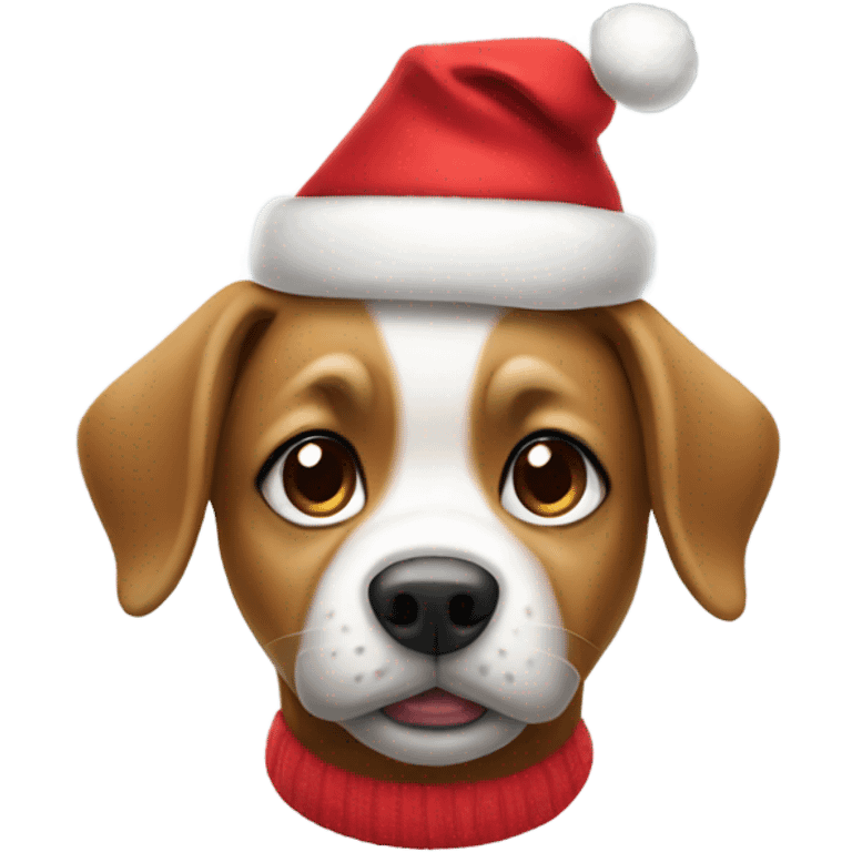 Dog with Santa hat and clothes  emoji