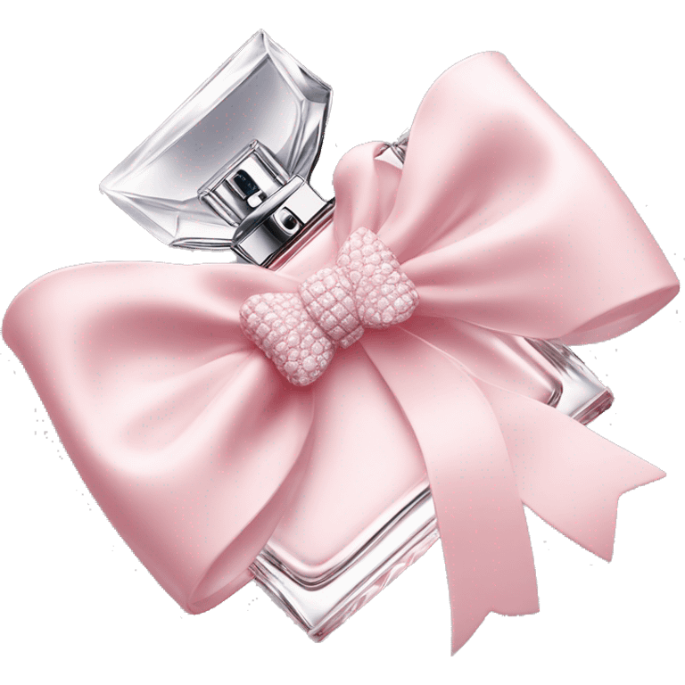 Light pink Miss Dior perfume with bow emoji