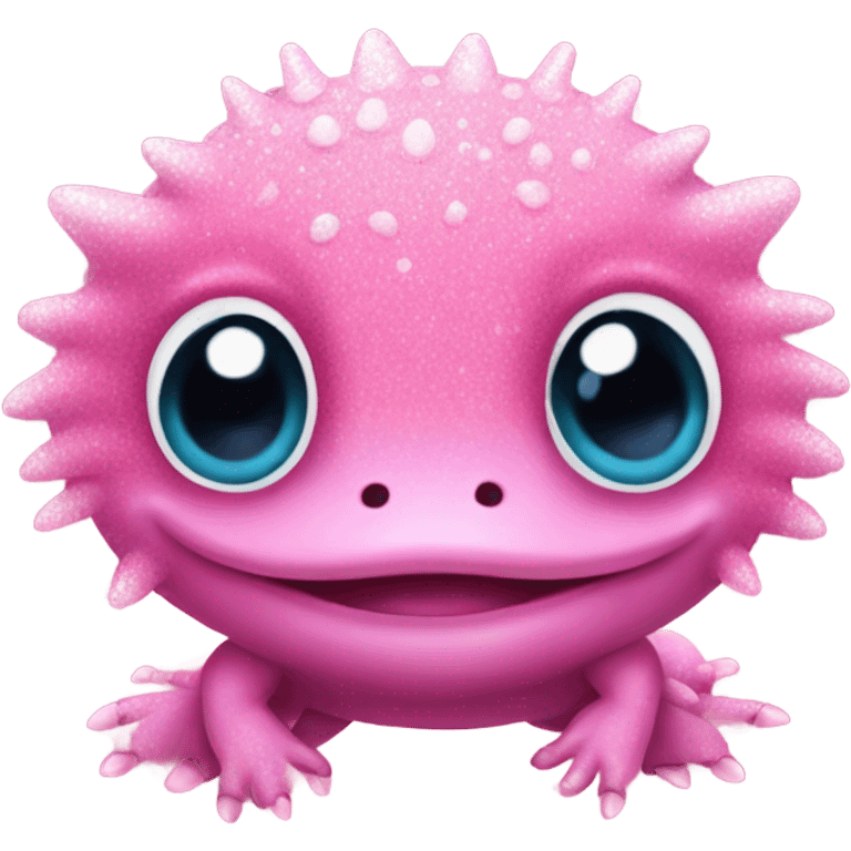 Lisa frank pink glitter axolotyl adorable emoji