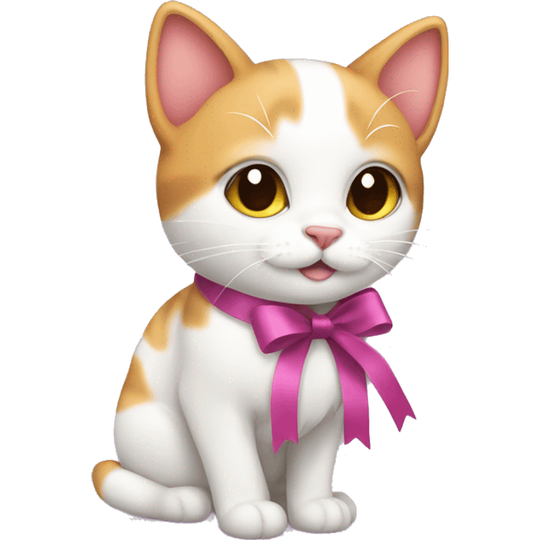 cute cat with ribbons emoji