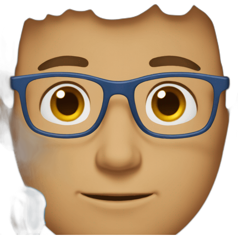 Brown haired boy with blue glasses emoji