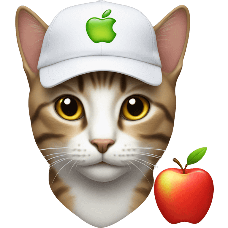 cat wearing apple logo cap emoji