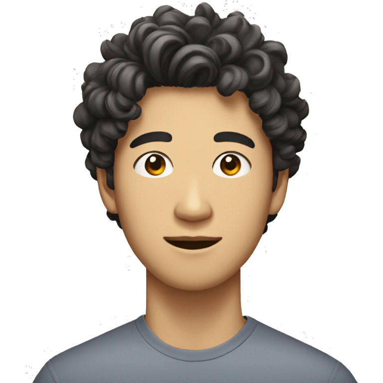 asian guy in his 20s with curly hair on one side emoji