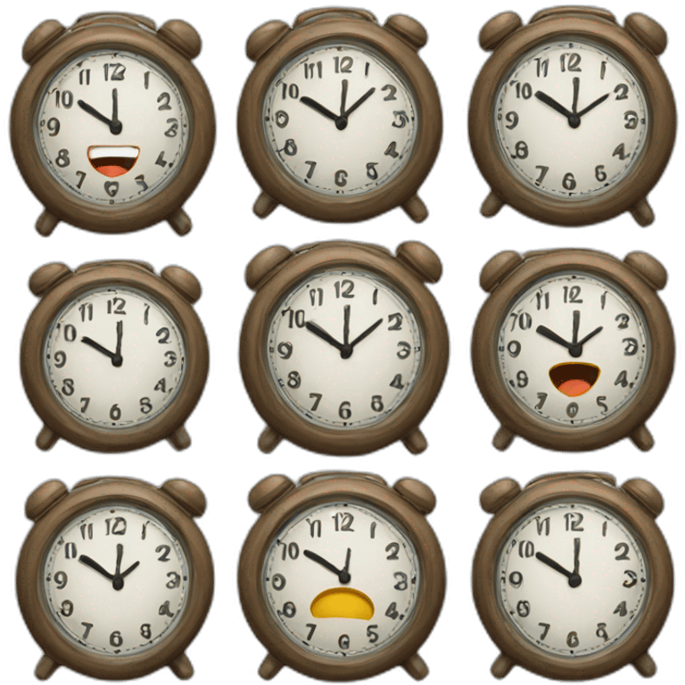 cartoon clock character emoji