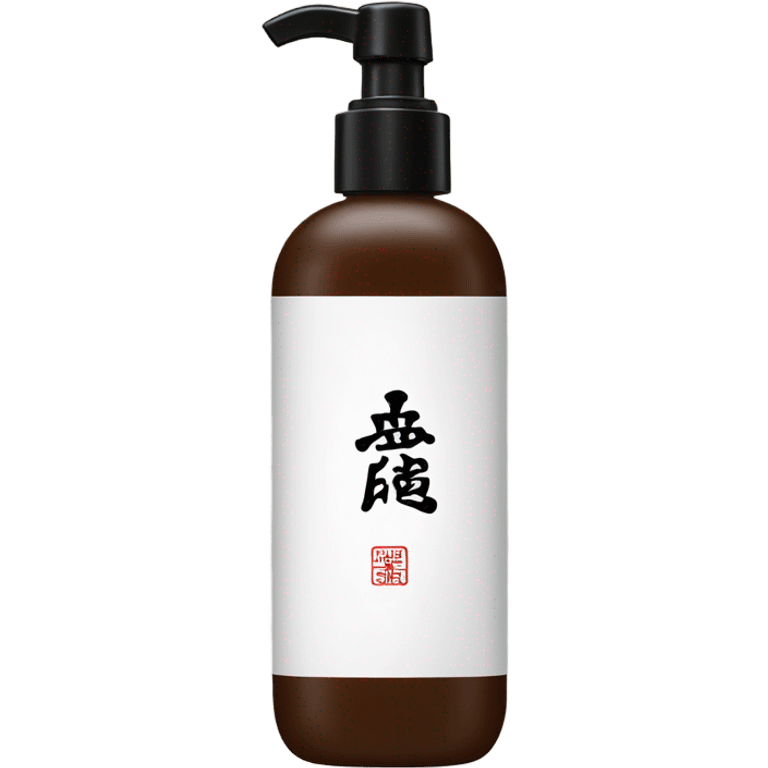 slim and tall brown beauty of joseon oil cleanser bottle with white chinese label and white pump emoji