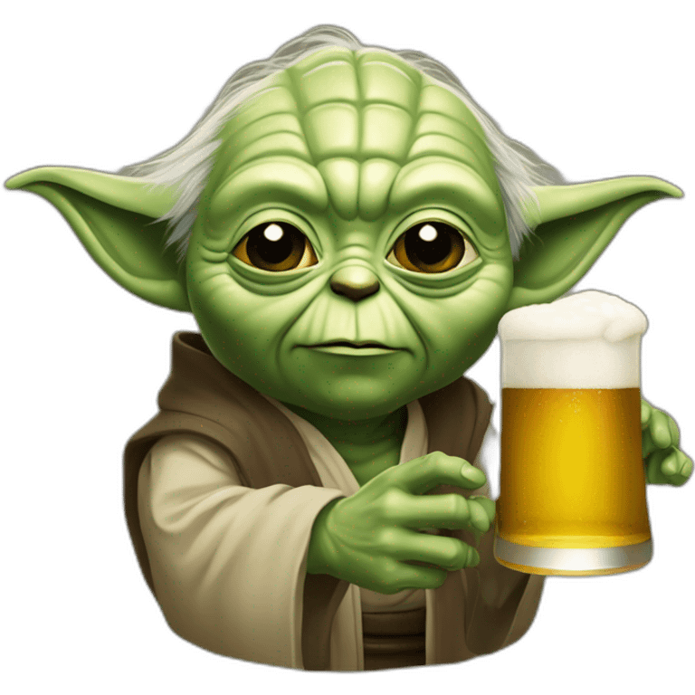 Maître Yoda qui boit une bière emoji