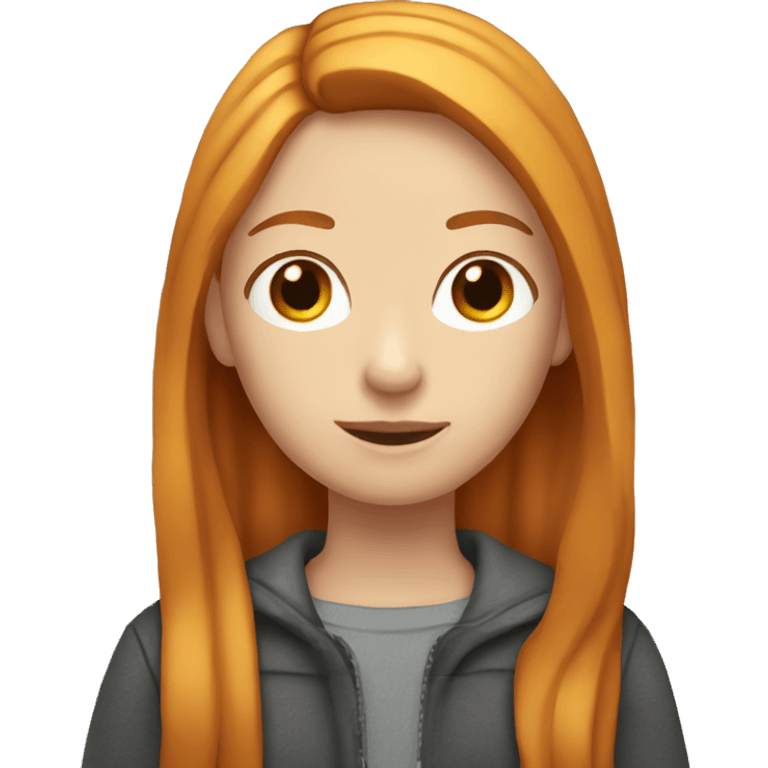 Whit ginger girl with straight hair emoji