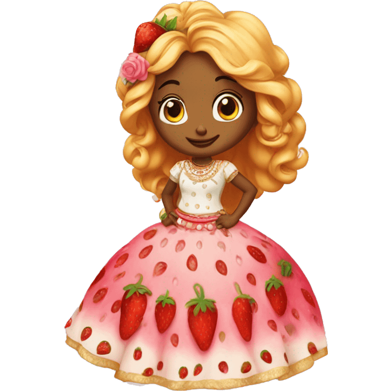 strawberry shortcake in a lehenga  emoji