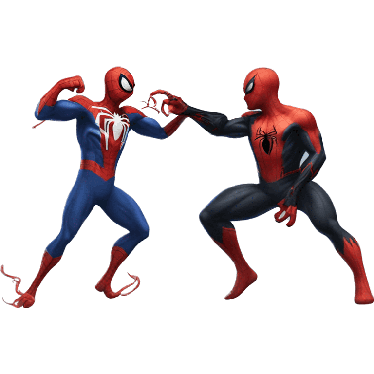 Spider-Man and venom fighting emoji