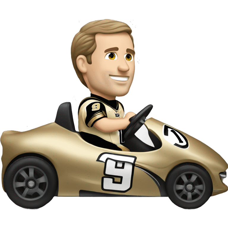 Drew Brees racing a car emoji