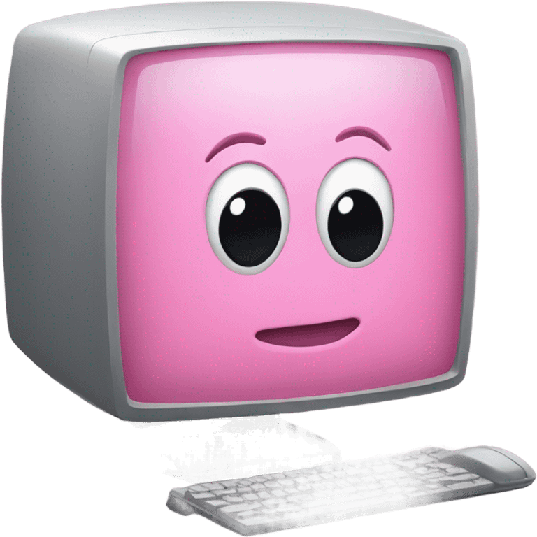 Pink computer emoji