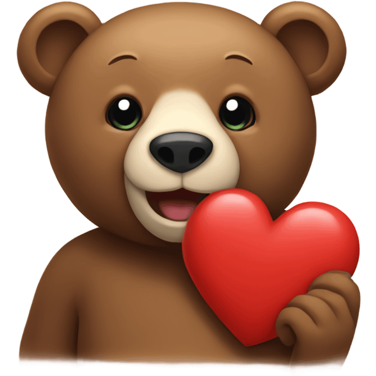 Bear in front of heart emoji