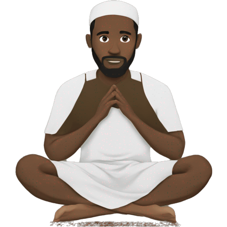 Black Muslim man praying rug emoji