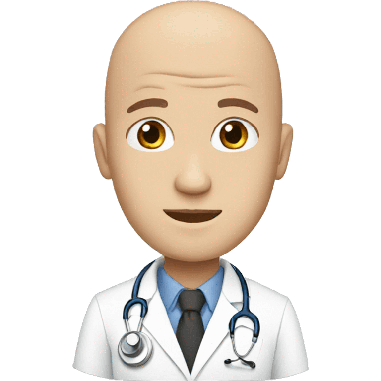 Bald blue eyed doctor emoji