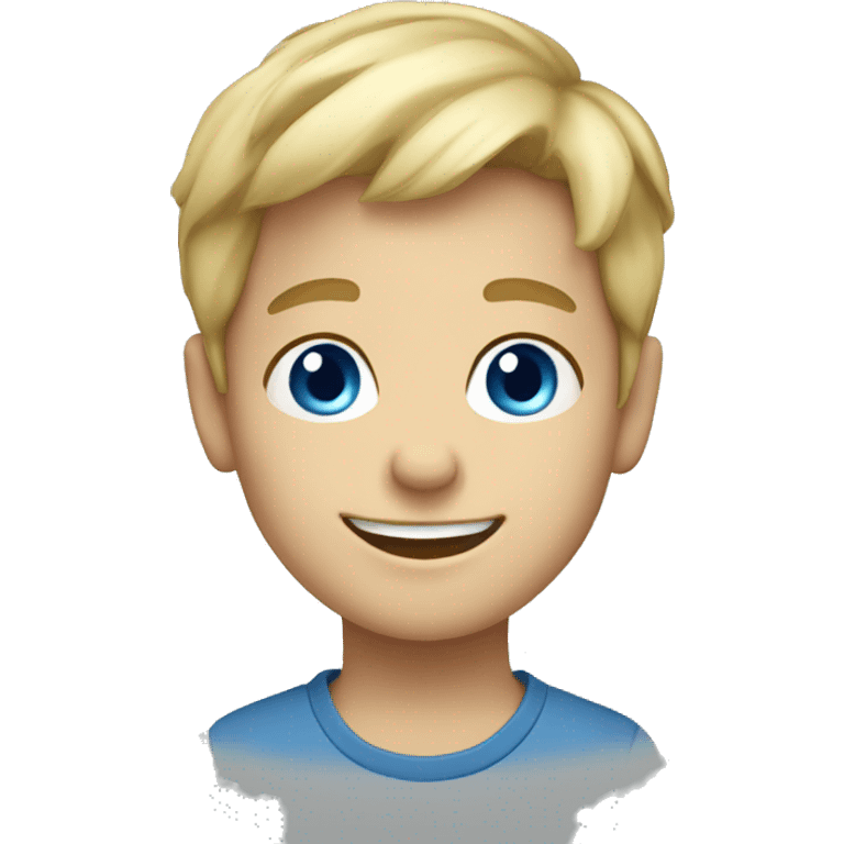 Blue eyed blond hair boy smiling emoji