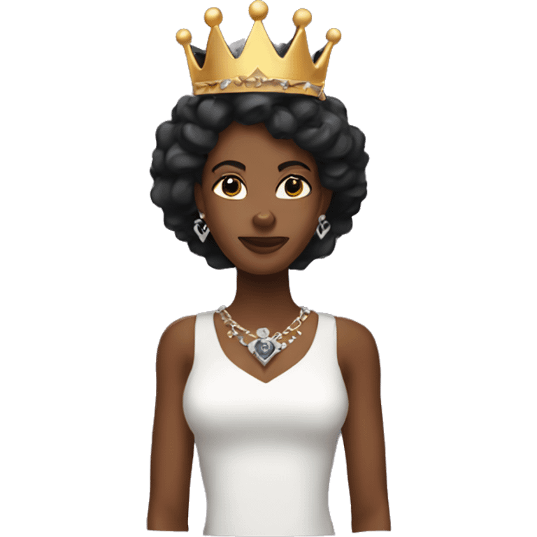 Black queen wearing a crown emoji