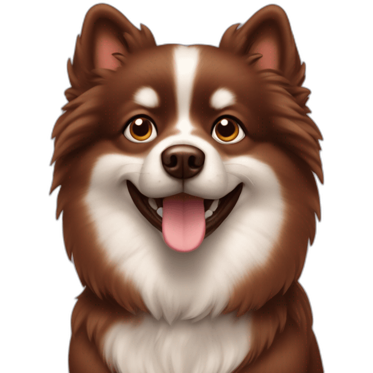 Chocolate brown spitz dog  emoji