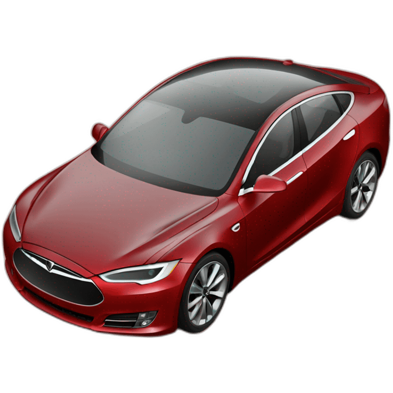 modern sedan car in red like tesla but without logo and without grill emoji