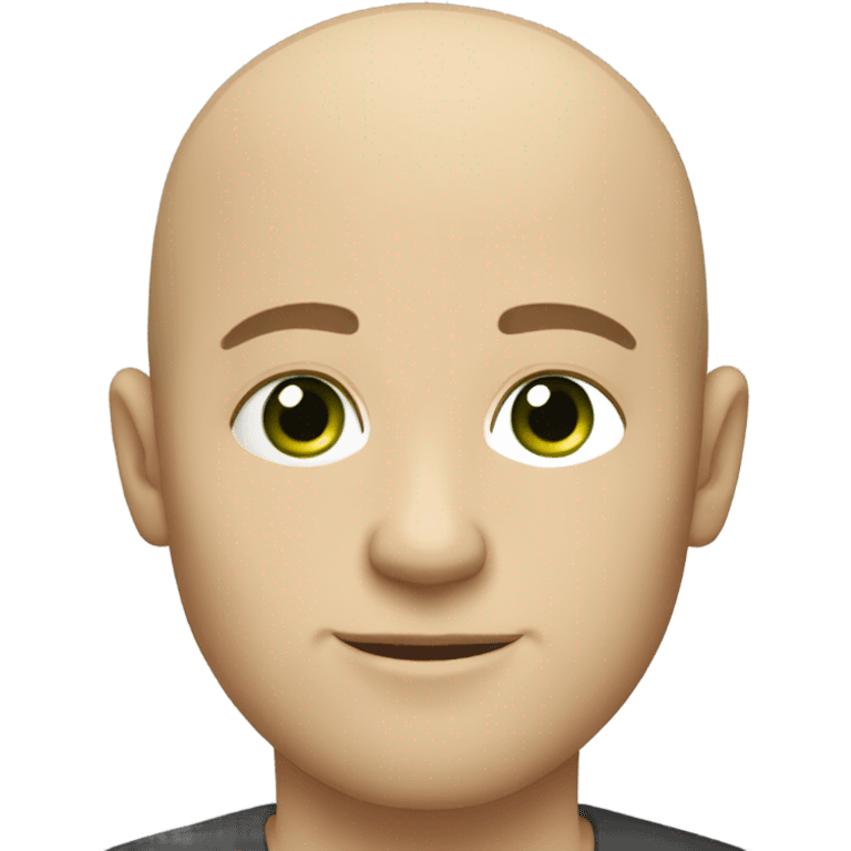 light skinned Caucasian bald male, green eyes, unshaven emoji