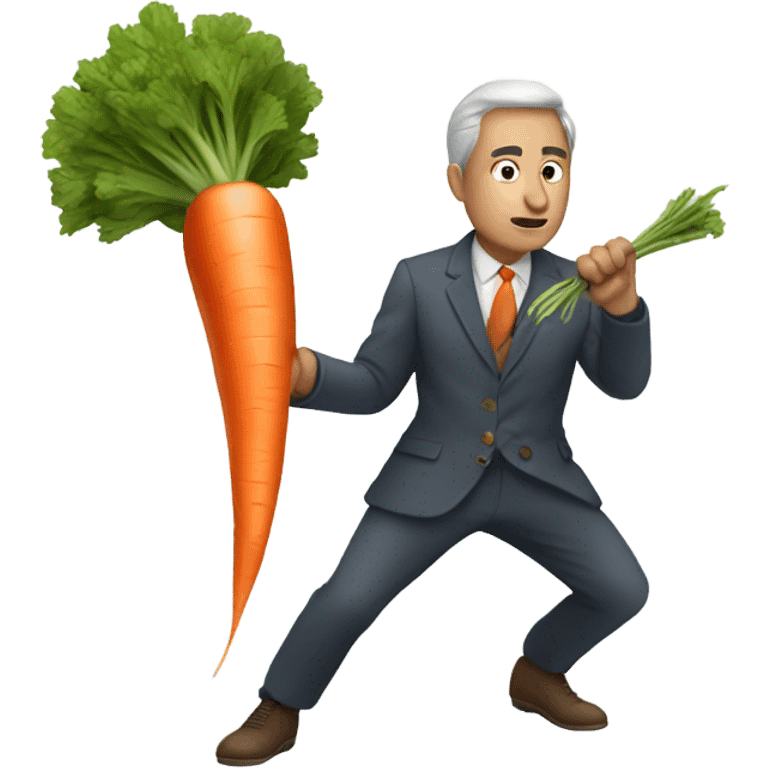 Man using carrot as weapon emoji