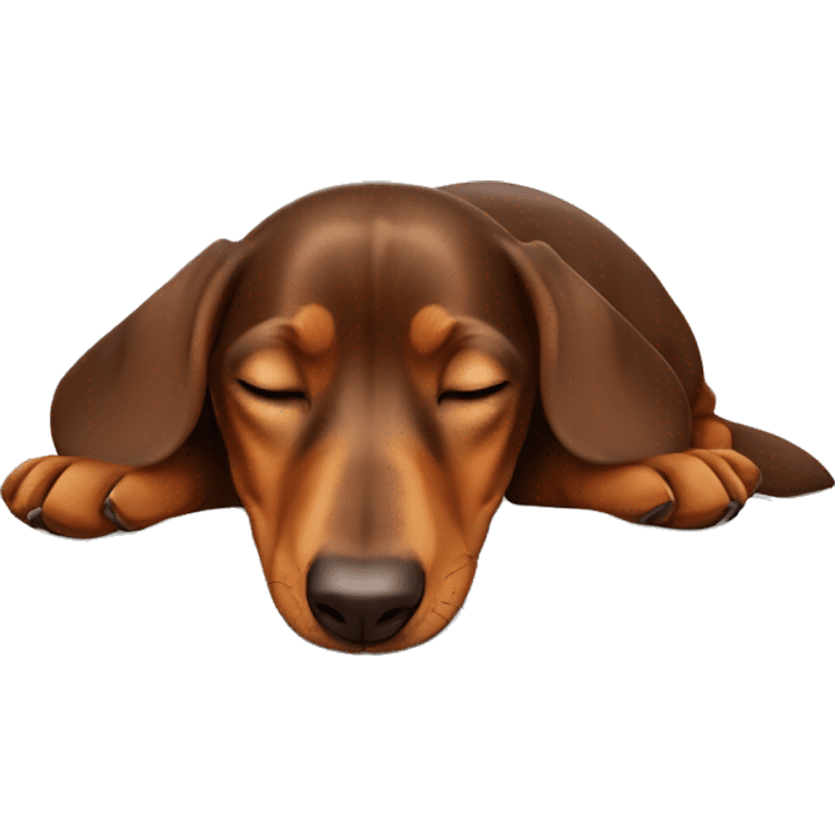 Brown Daschund sleeping  emoji