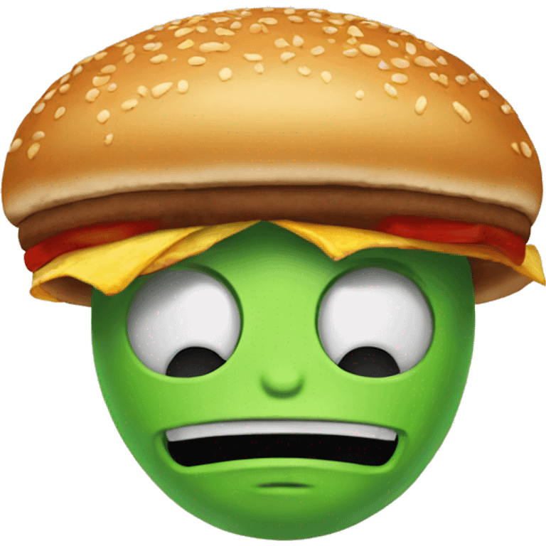 A alien  wit  burger  hat emoji