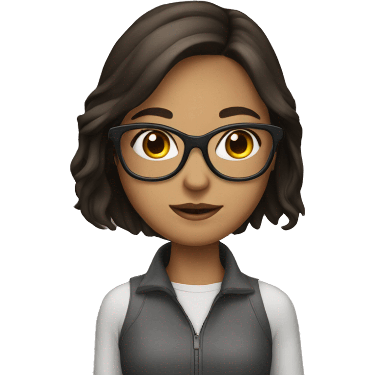 brunette girl with glasses emoji