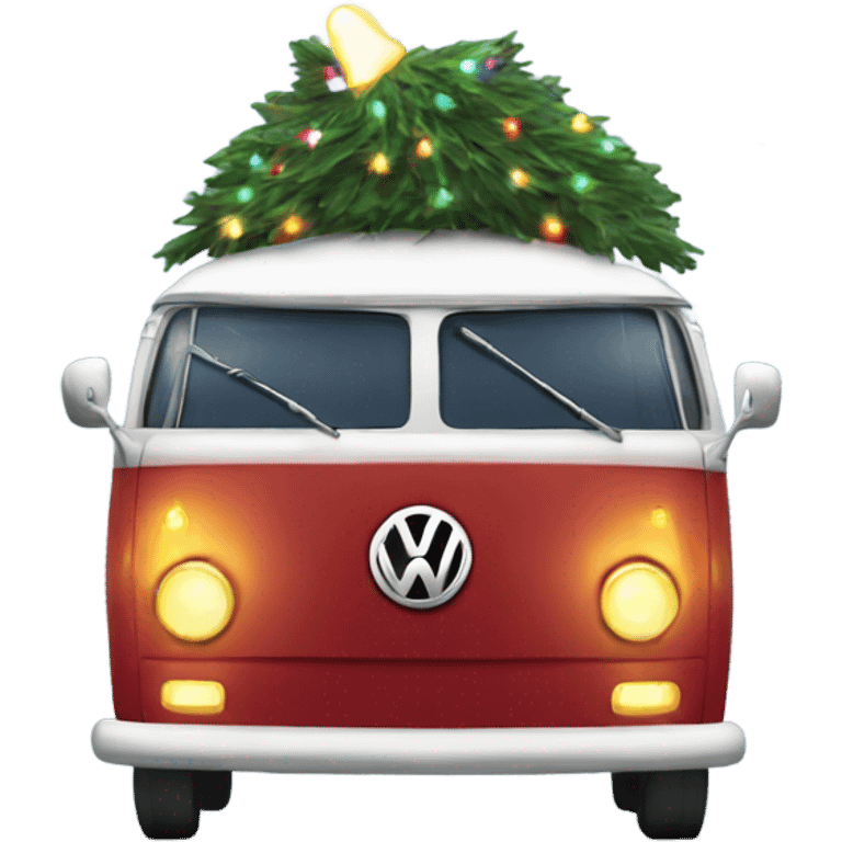 Vw bus with Christmas lights  emoji