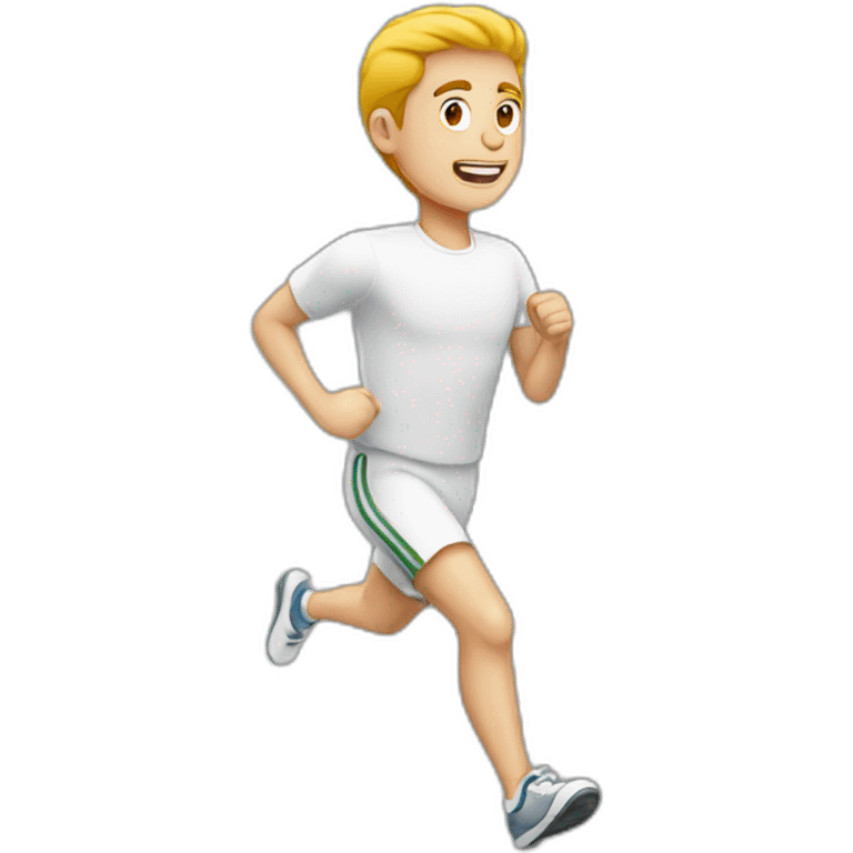 white guy running emoji