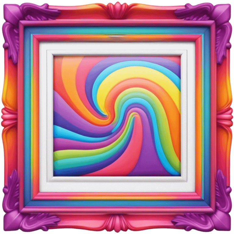 Psychedelic colored photo frame emoji