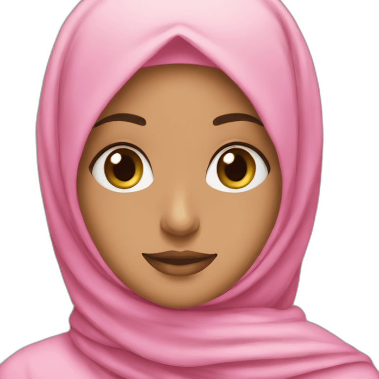 Hijabi girl with pink hijab. emoji