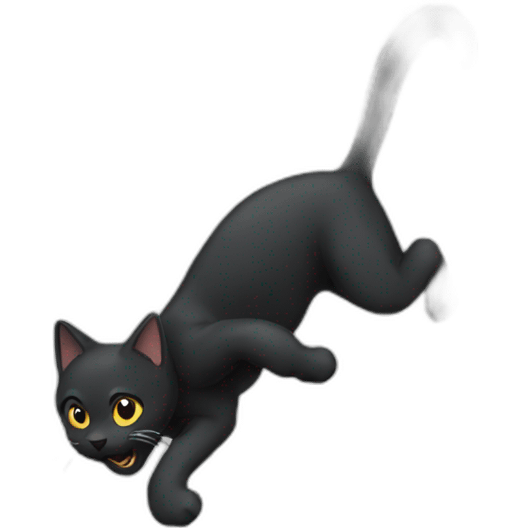 black cat causing havoc emoji