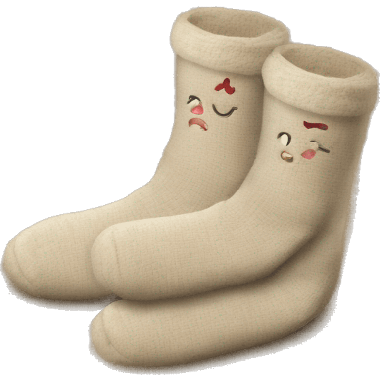 Two beige home socks emoji