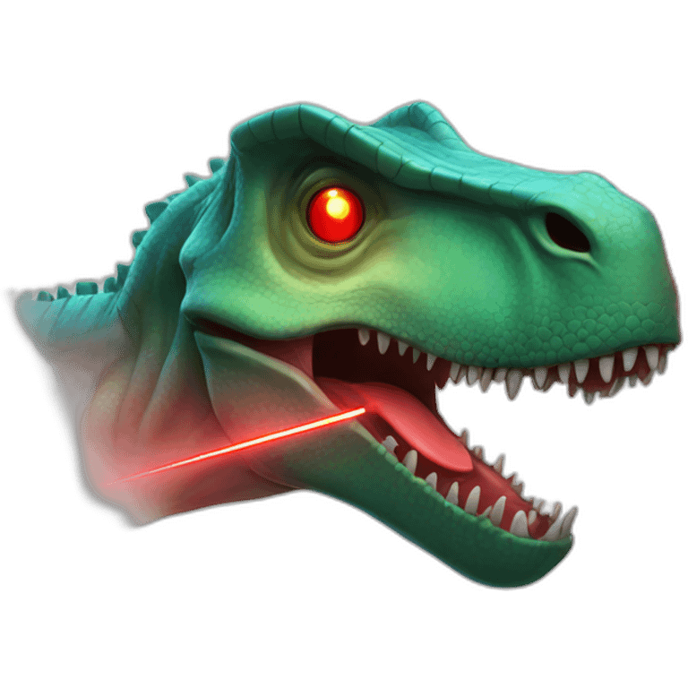 Dinosaur with red lasers coming out of the eyes emoji