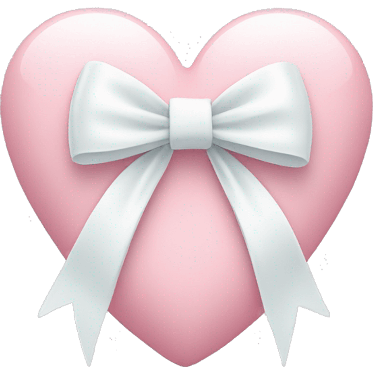 Pastel pink heart with white bow emoji